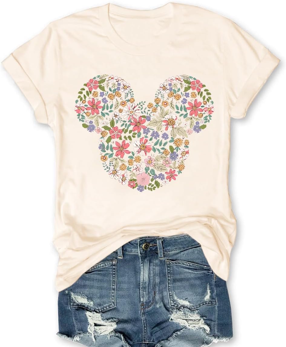 Magic Kingdom Castle - Camisa casual de manga corta para vacaciones, ropa bohemia para mujer, lindas camisetas de verano