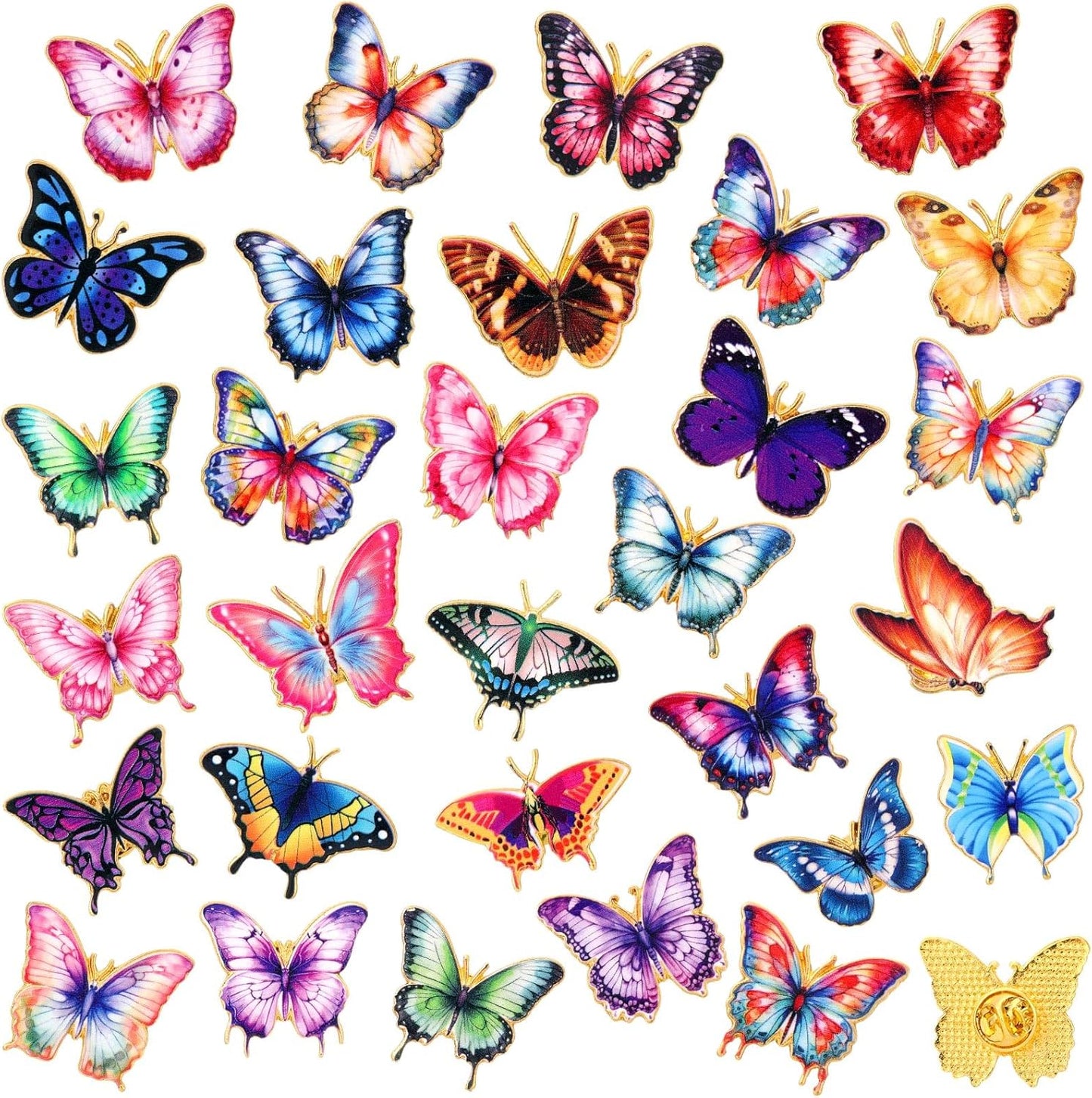 Landical 30 piezas, lindos pines de esmalte a granel, flores de plantas, animales, Halloween, gato negro, gótico, calabazas de otoño, primavera, broches de solapa de dibujos animados, pin de joyería