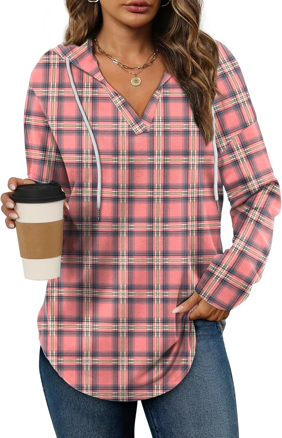 Bofell - Sudaderas con capucha para mujer, sudaderas de moda para mujer, sudaderas con capucha de gran tamaño, sudaderas de manga larga de ajuste holgado