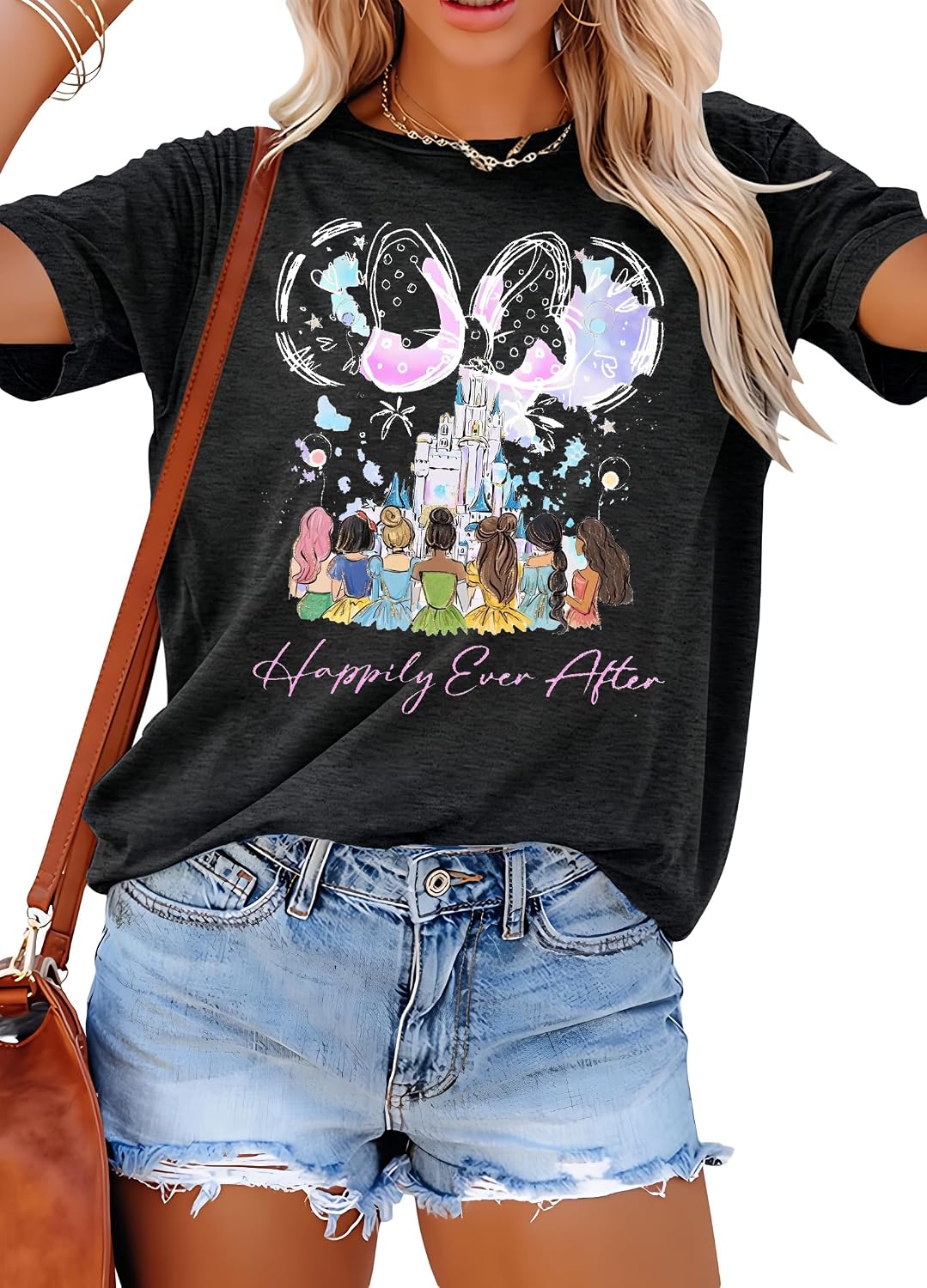 Camisetas de princesa mágica para mujer: camiseta de Magic Kingdom, camiseta de princesa, divertida camiseta familiar para vacaciones, camiseta casual para vacaciones