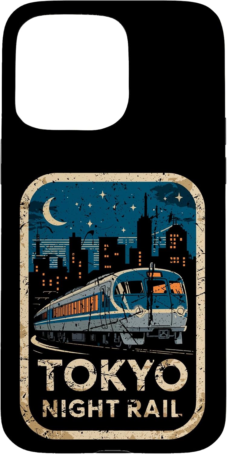 東京 夜行レール 日本 ビンテージ 都市列車 アニメ お土産 スマホケース iPhone 15 用