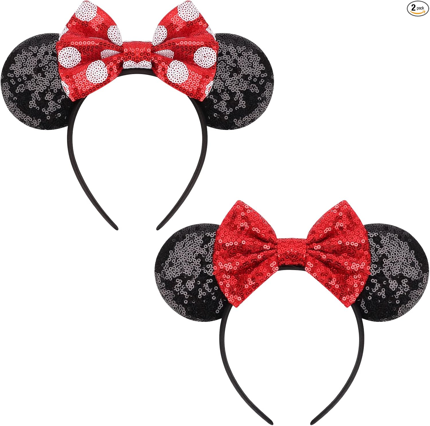 DRESHOW Mouse Ears Bow Headbands Sequins Party Decoration Cosplay Costume for Women