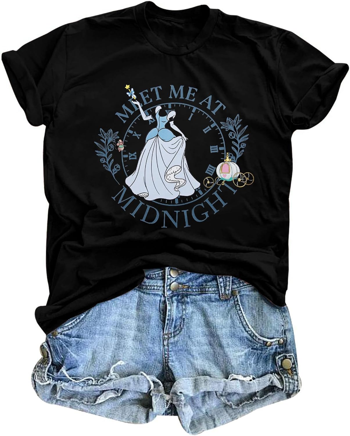 FRYAID Fantastical - Camisa de manga corta para mujer, diseño de teñido anudado Wonder World, diseño de teñido anudado