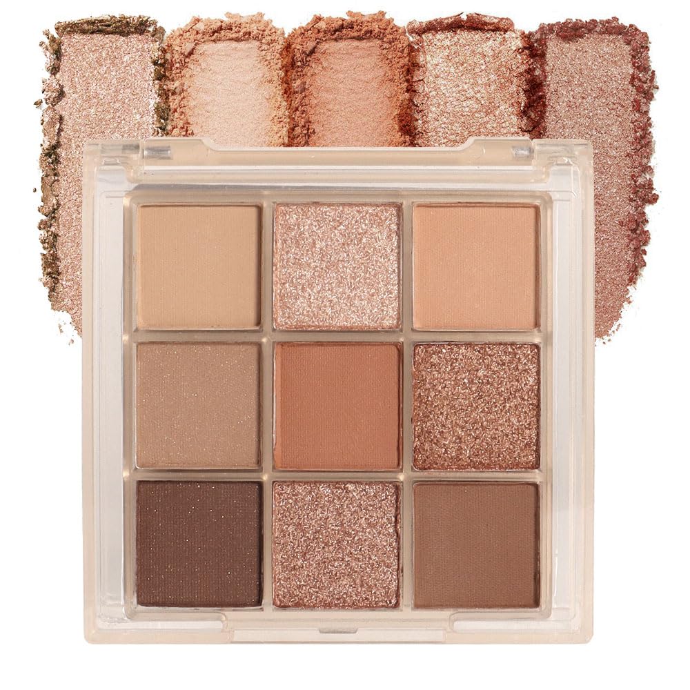 CAKAILA Brown Eyeshadow Palette-Neutral Nude Brown Smokey Eye Shadow Palette,Rose Gold Bronze Naked Cream Eyeshadow Palette Makeup,Natural Eyeshadow for Eyes Long Lasting Naturing-Looking