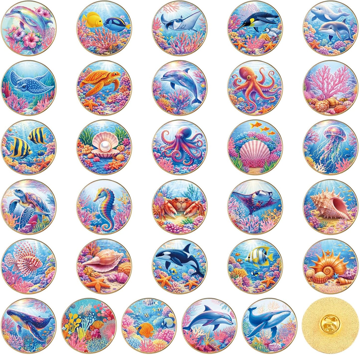 Landical 30 piezas, lindos pines de esmalte a granel, flores de plantas, animales, Halloween, gato negro, gótico, calabazas de otoño, primavera, broches de solapa de dibujos animados, pin de joyería