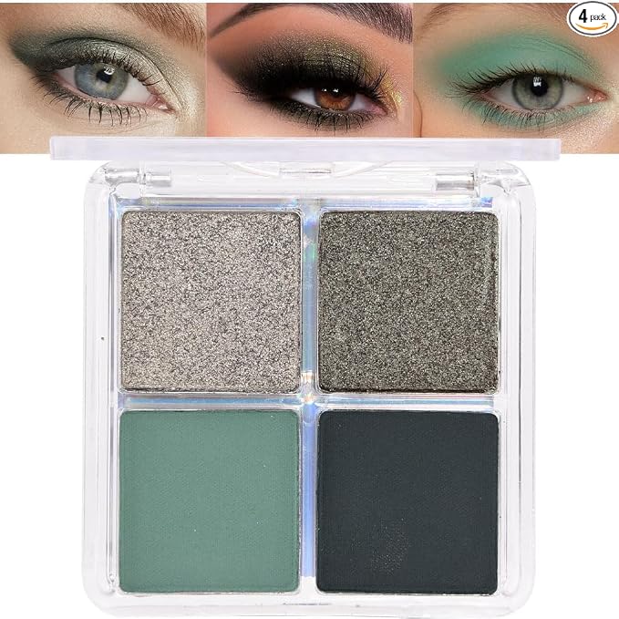 evpct - Paleta de sombra de ojos cuadrada en polvo mate marrón desnudo, rosa desnudo claro, marrón oscuro natural, sombra de ojos mate ahumada de alta pigmentación, mini paleta de maquillaje para
