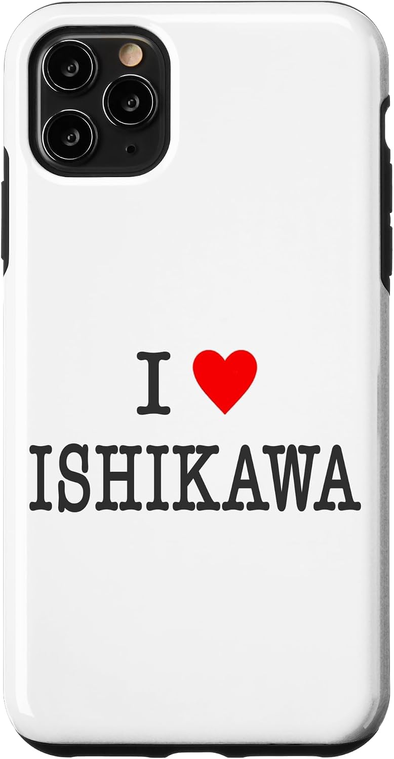 アイラブ・ISHIKAWA 石川（I Love ハート）【47都道府県】ジモT ティ 地元愛 旅行 グッズ お土産 面白 スマホケース iPhone 7 Plus/8 Plus 用