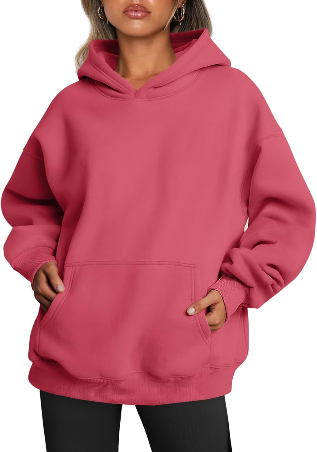 Trendy Queen Sudaderas con capucha de gran tamaño para mujer, sudaderas de felpa para mujer, suéteres de moda de otoño, suéteres de invierno | Gentle Skin Feel, Aesthetic Drop Shoulder, Large Kangaroo Pocket, Seamless Daily Outfit Match