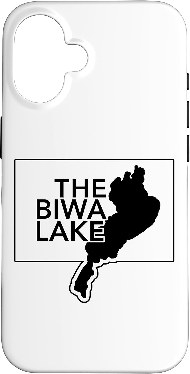 THE BIWA LAKE 琵琶湖 滋賀 地図【47都道府県】ジモTティ JIMO-T 地元愛 お土産 プレゼント 面白 スマホケース iPhone 16 Plus 用