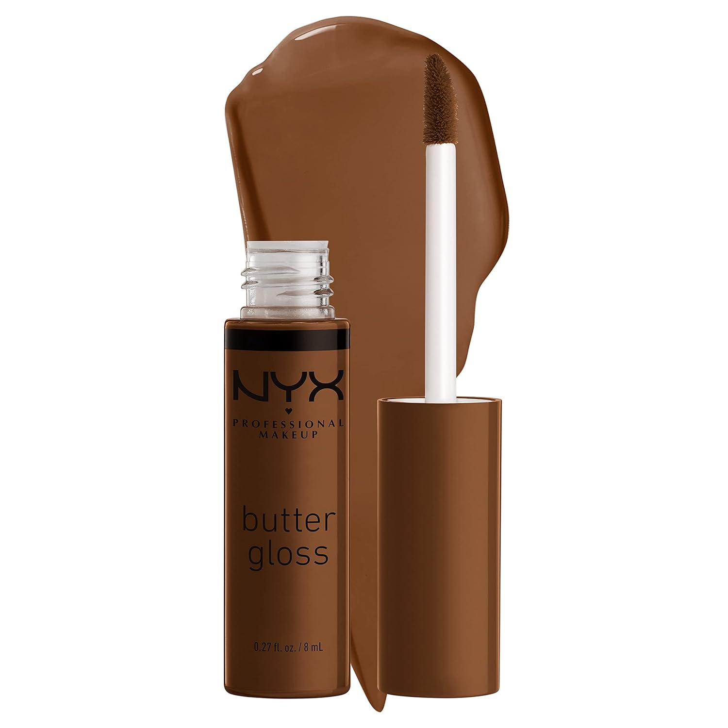 NYX MAQUILLAJE PROFESIONAL Brillo de mantequilla, brillo de labios no pegajoso - Tiramisu (Brown)