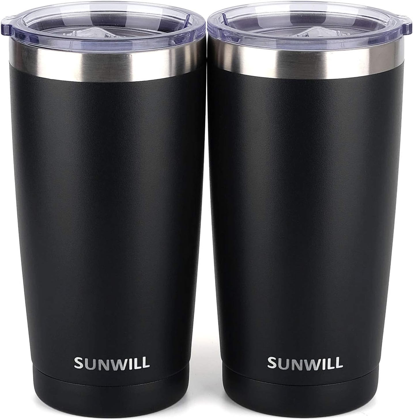 SUNWILL Vaso de café de viaje de 20 onzas, taza aislada con tapa, taza de acero inoxidable para exteriores, recubrimiento en polvo, color azul rey