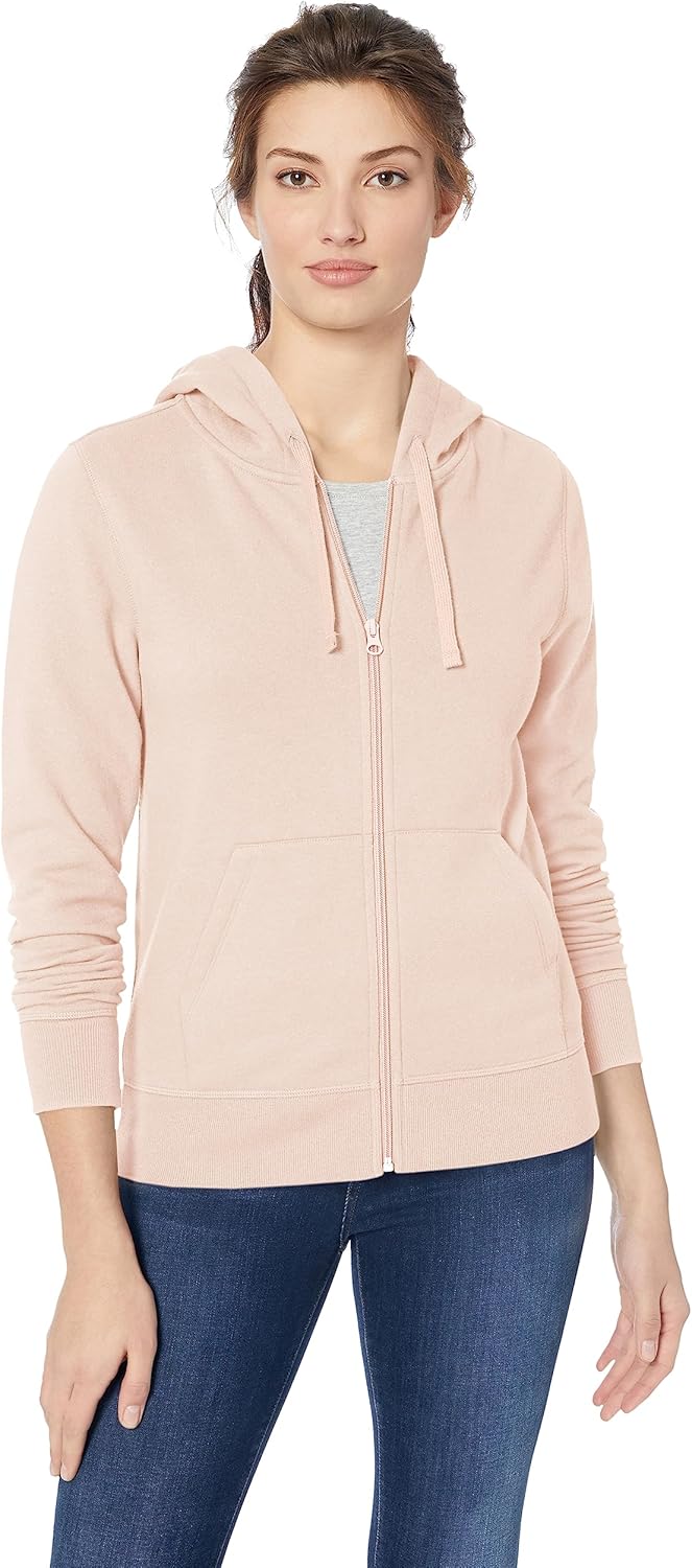 Essentials - Sudadera con capucha de felpa para mujer, con cremallera completa (disponible en tallas extragrandes)