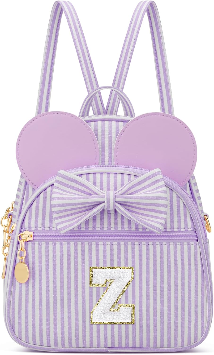Regalo de cumpleaños personalizado para niñas pequeñas, mochila pequeña con inicial para niñas pequeñas, lindo mini bolso para niños de 3 a 10 años, rosa A