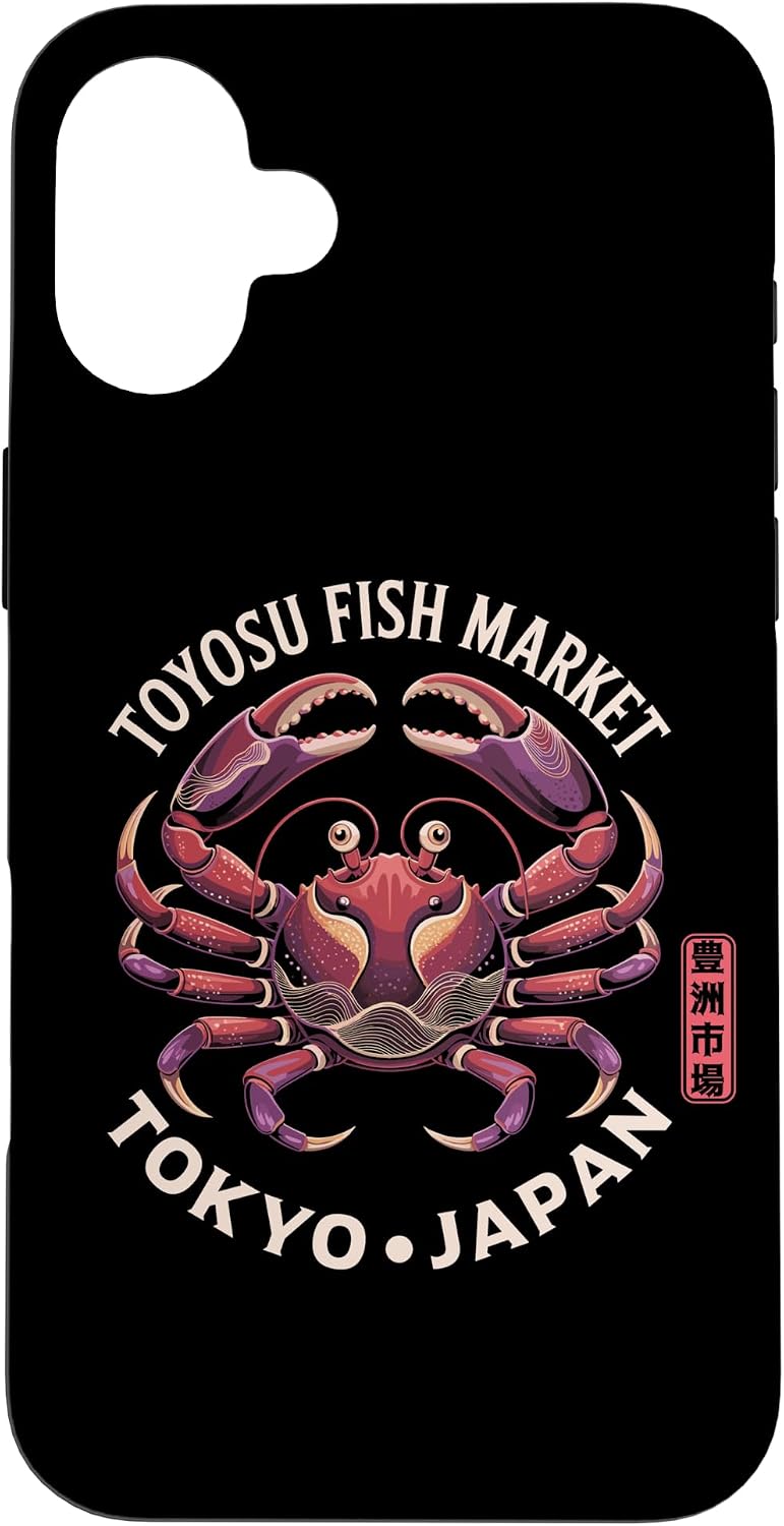 豊洲魚市場 東京ジャパン かに 漢字 お土産 スマホケース iPhone 15 Plus 用