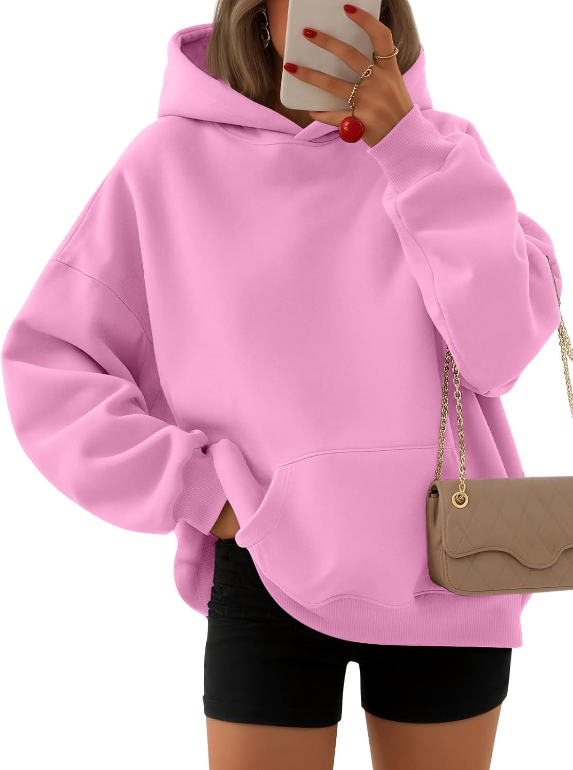 EFAN - Sudadera con capucha para mujer - Sudadera de vellón sobredimensionada con mangas largas para otoño e invierno, ropa de moda inspirada en el estilo Y2K