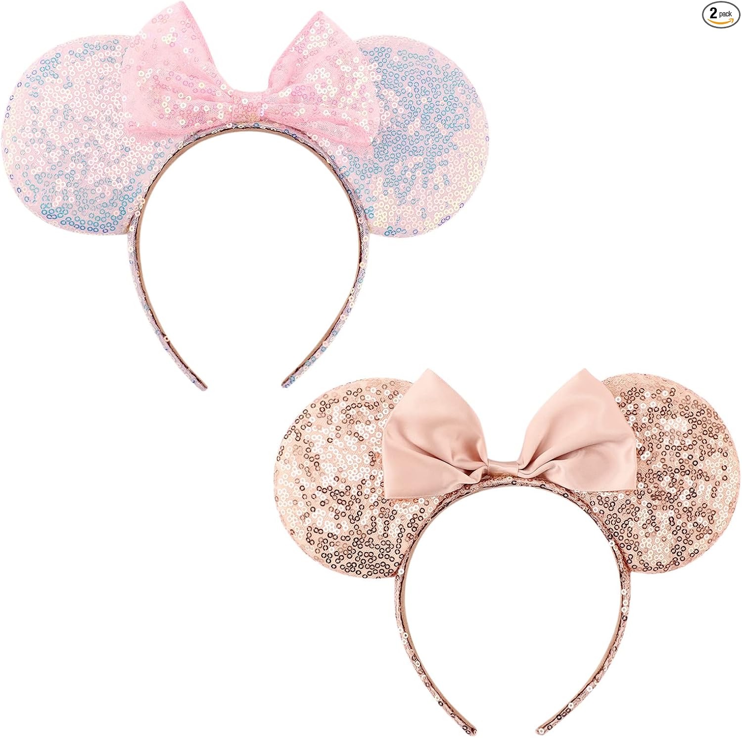 DRESHOW Mouse Ears Bow Headbands Sequins Party Decoration Cosplay Costume for Women
