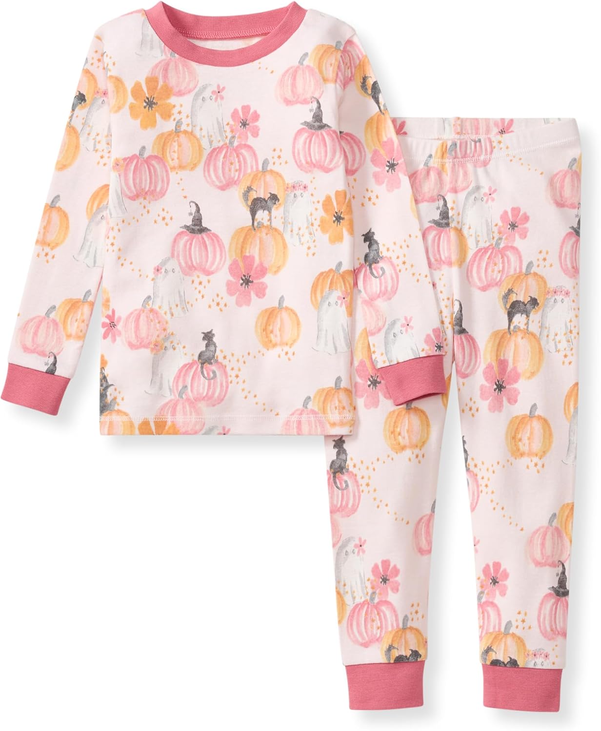 Burt's Bees Baby Pijama de algodón orgánico para niñas, conjunto de pijama para niños pequeños, 2 piezas