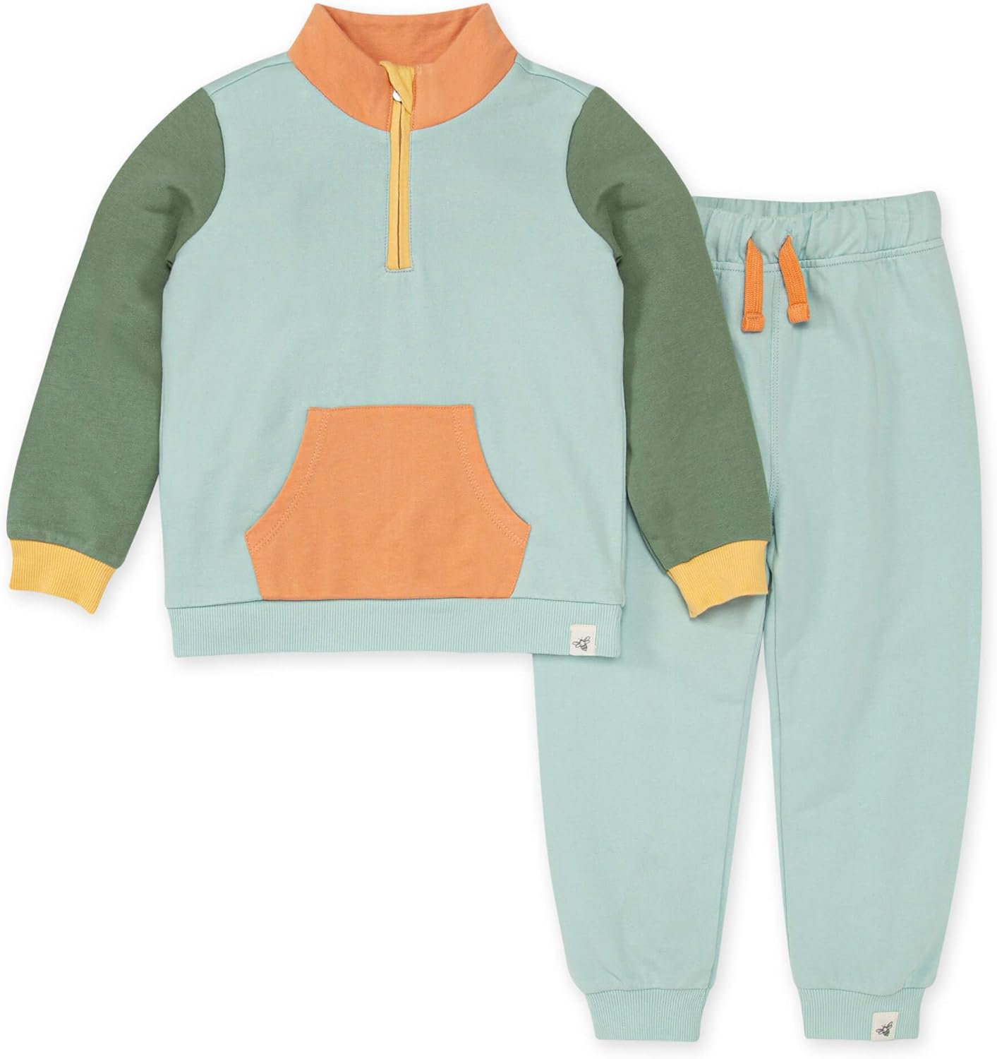 Burt's Bees Baby conjunto de camisa y pantalón para bebé niño, conjunto de camiseta de manga larga y pantalón, 100% algodón orgánico