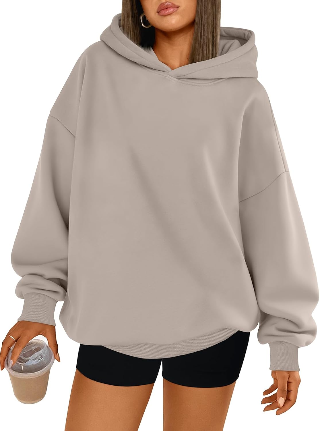 Trendy Queen Sudaderas con capucha de gran tamaño para mujer | Soft Fleece Pullover In A Relaxed, Oversized Fit. Suitable For College Outfits, Trendy Streetwear, And Daily Home Wear