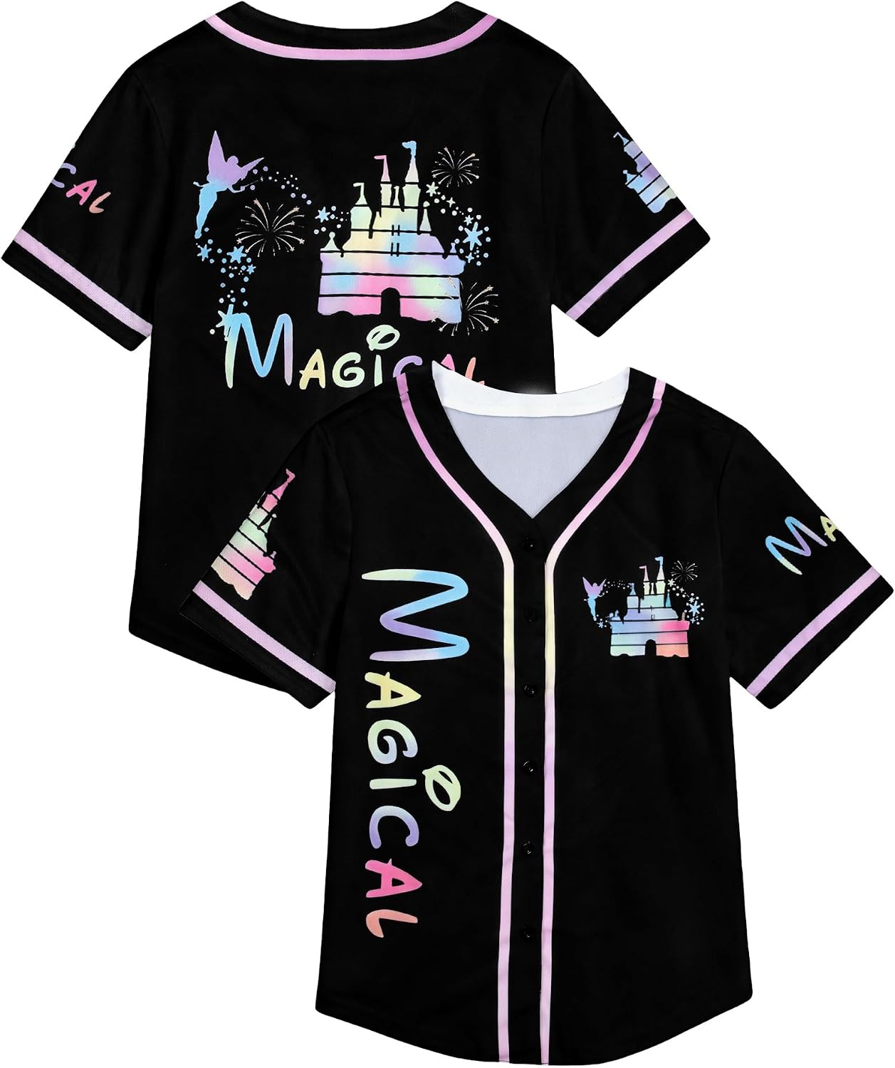 Camisas mágicas para mujer You've Got A Friend in Me Camisa Castillo Hawaiano Camiseta Linda Vacaciones Familiares Tops con Botones