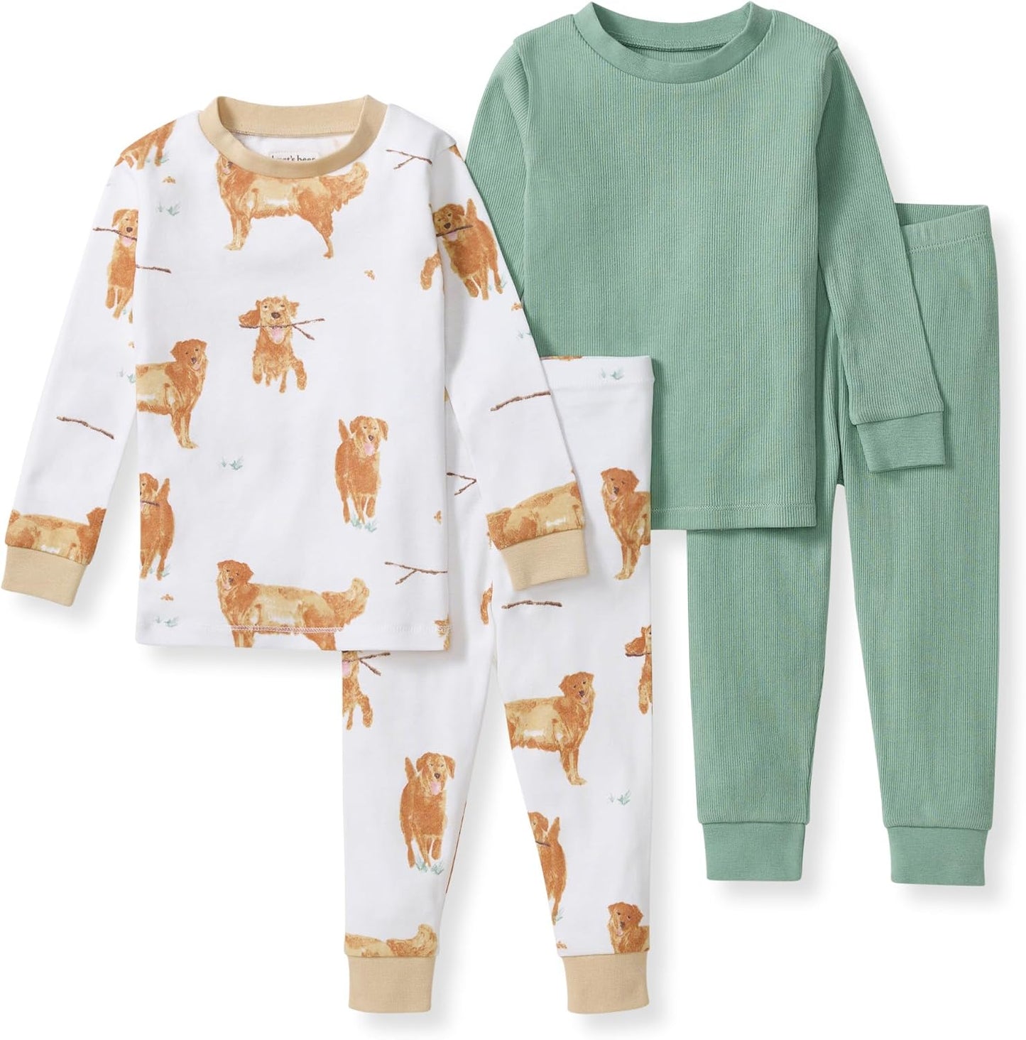 Burt's Bees Baby Pijama de algodón orgánico para niños, conjunto de pijama para niños pequeños, 2 piezas | Soft, cozy, snug fitting pajamas feature stretchy ribbed cuffs and hand painted prints to make bedtime a breeze