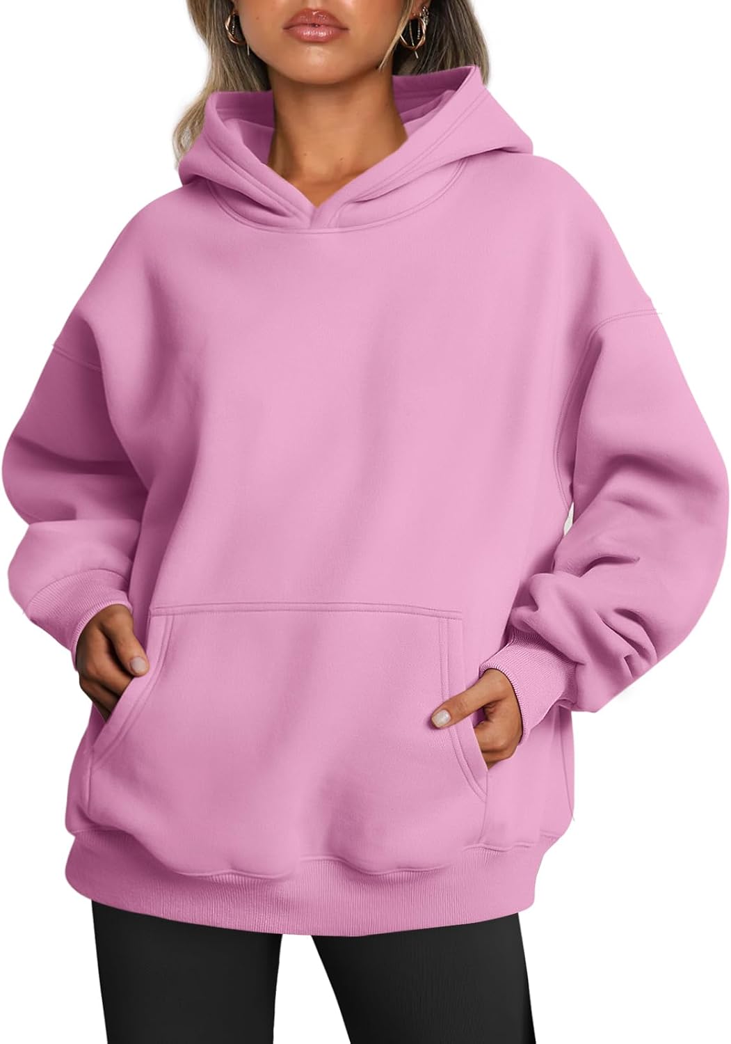Trendy Queen Sudaderas con capucha de gran tamaño para mujer, sudaderas de felpa para mujer, suéteres de moda de otoño, suéteres de invierno | Gentle Skin Feel, Aesthetic Drop Shoulder, Large Kangaroo Pocket, Seamless Daily Outfit Match
