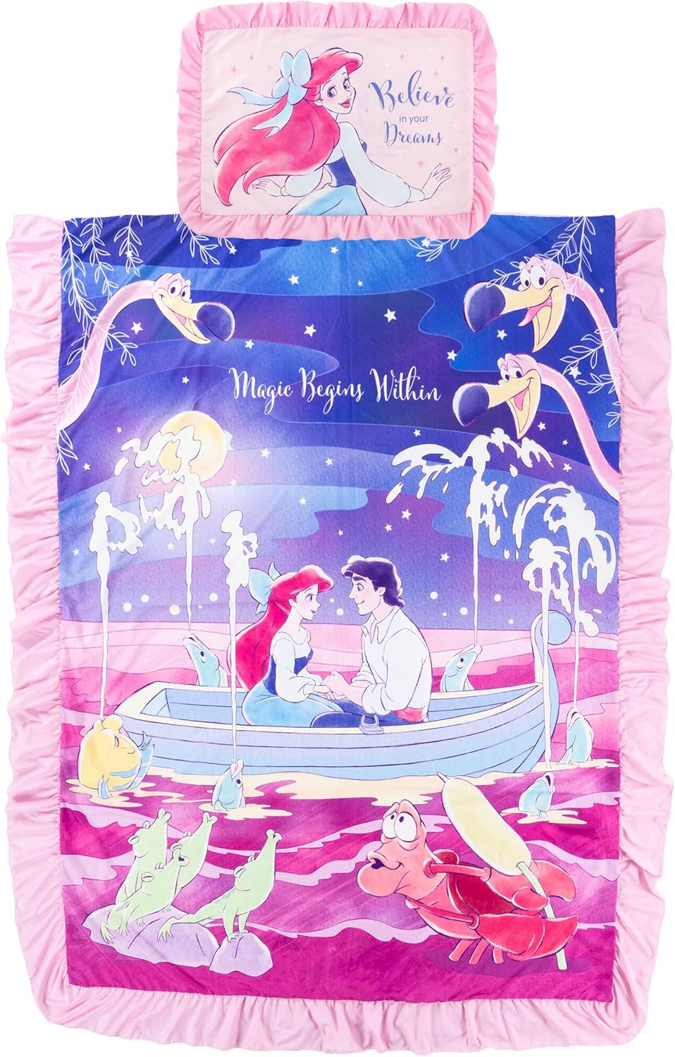 MORIPiLO Sanrio Duvet Cover and Pillowcase Set with Frills, Single (Hello Kitty Soft Peach Skin) Pink, 59.1 x 82.7 inches (150 x 210 cm), Cute Goods, Morishita Pillows 426100