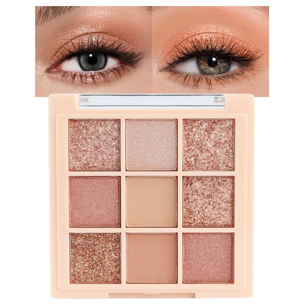 CAKAILA Brown Eyeshadow Palette-Neutral Nude Brown Smokey Eye Shadow Palette,Rose Gold Bronze Naked Cream Eyeshadow Palette Makeup,Natural Eyeshadow for Eyes Long Lasting Naturing-Looking