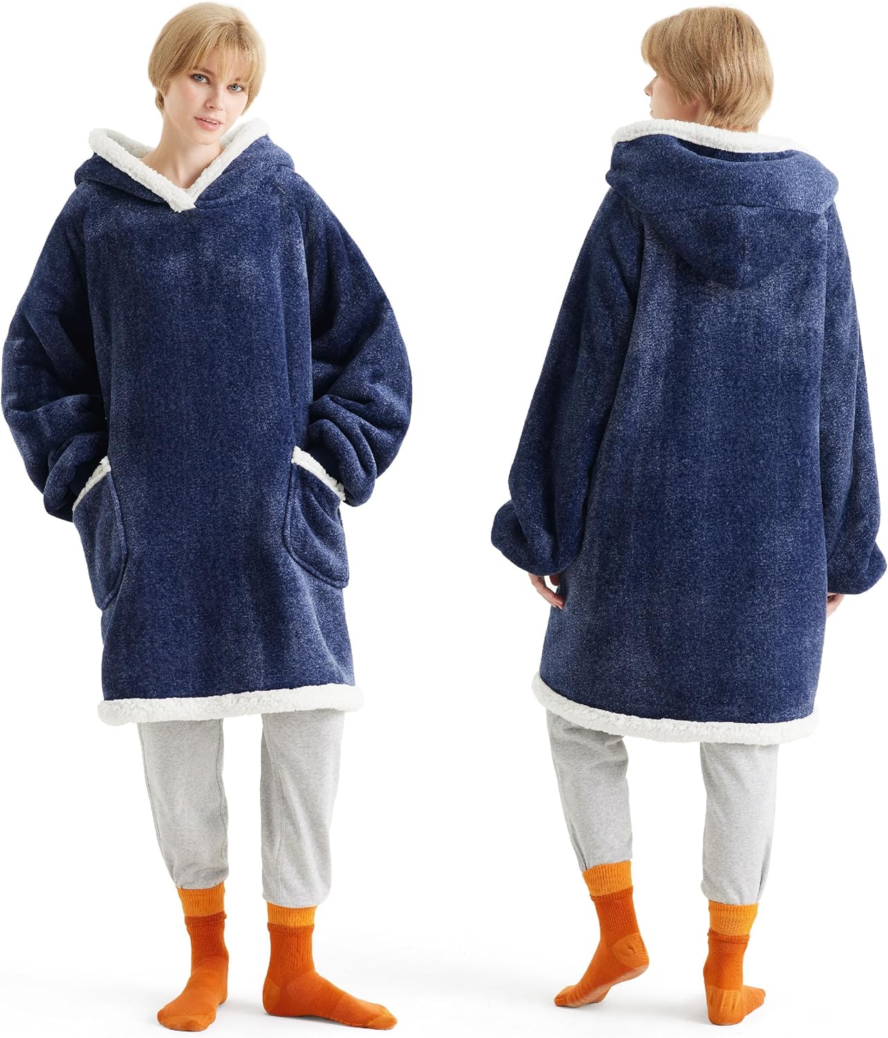 Bedsure - Manta corta de sherpa para llevar puesta