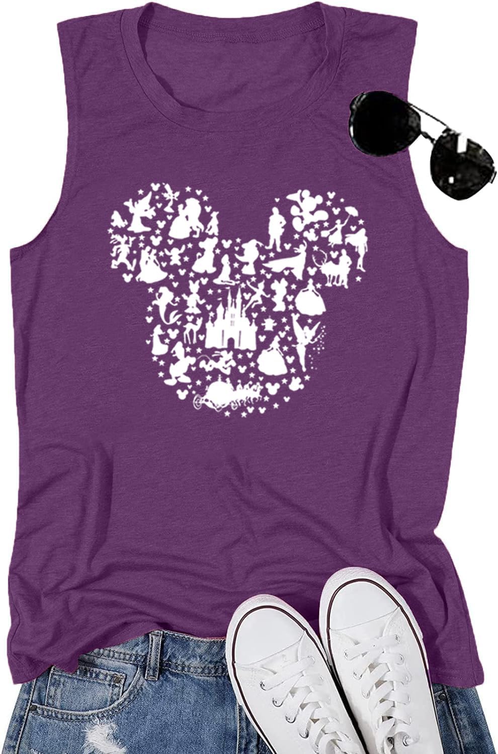 Camiseta de manga corta con diseño de castillo mágico para mujer, diseño de hadas, informal, para vacaciones, vacaciones
