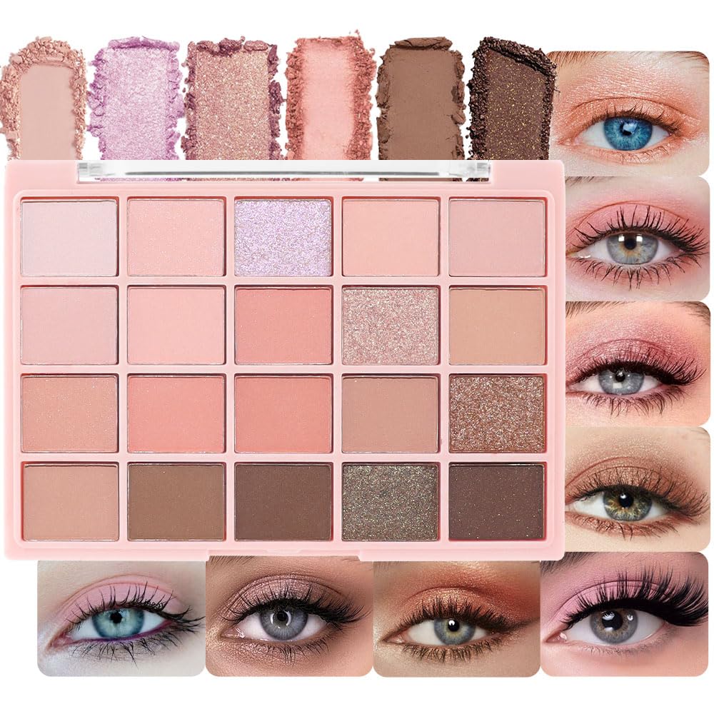 CAKAILA Brown Eyeshadow Palette-Neutral Nude Brown Smokey Eye Shadow Palette,Rose Gold Bronze Naked Cream Eyeshadow Palette Makeup,Natural Eyeshadow for Eyes Long Lasting Naturing-Looking