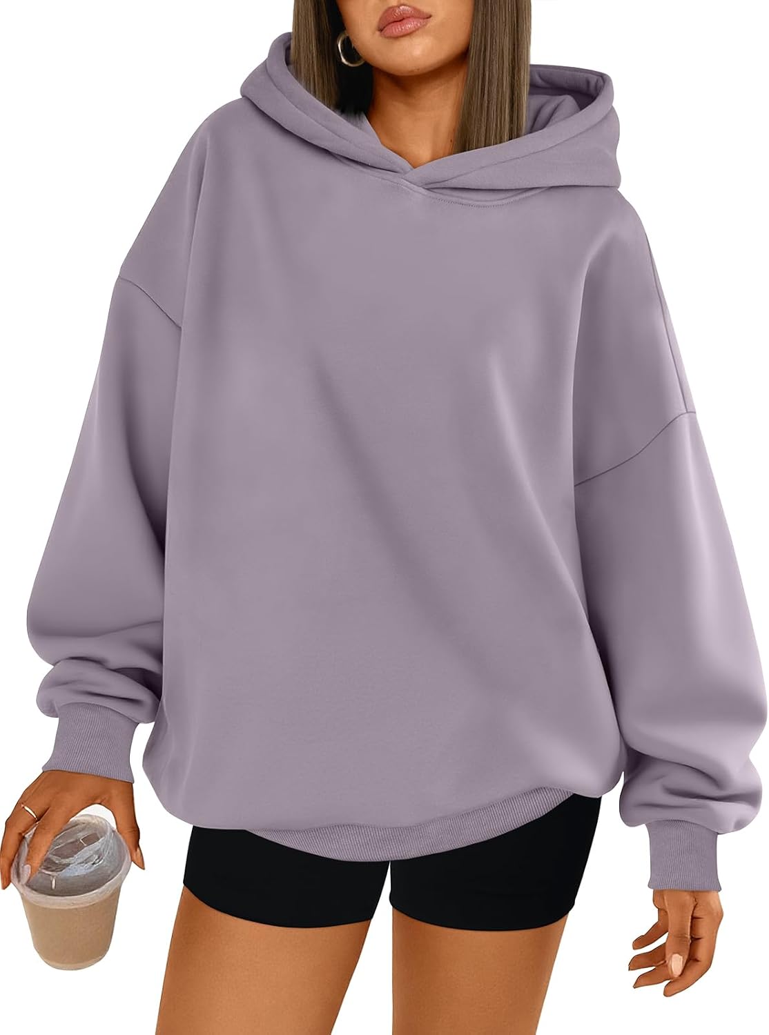 Trendy Queen Sudaderas con capucha de gran tamaño para mujer | Soft Fleece Pullover In A Relaxed, Oversized Fit. Suitable For College Outfits, Trendy Streetwear, And Daily Home Wear