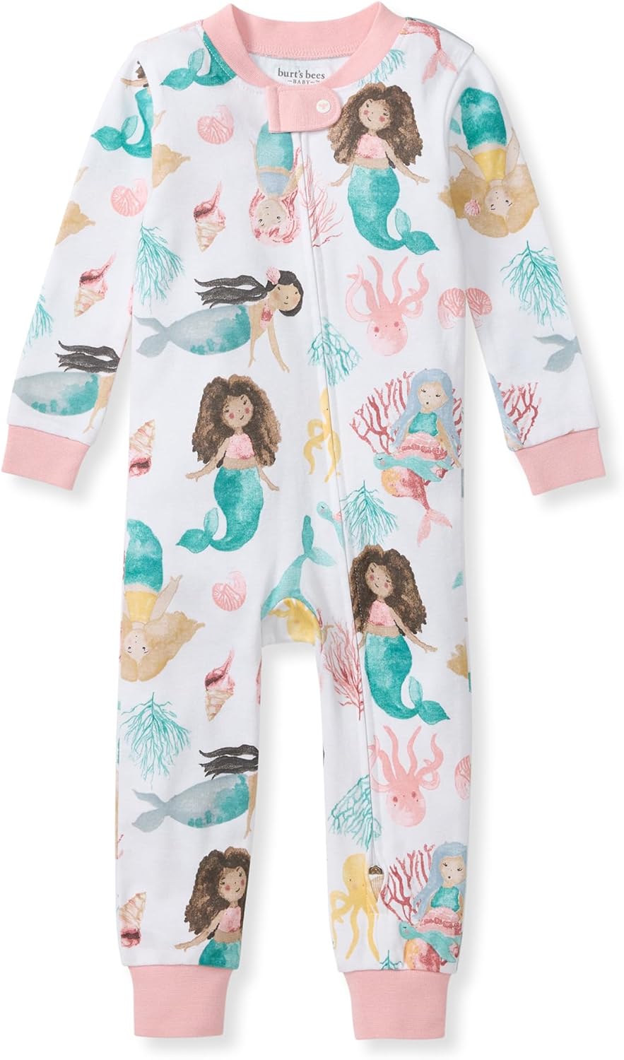 Burt's Bees Baby Unisex Footless Sleeper Pajama, 1-Pc Zip-Up Footie Pajama | Snug-fit organic cotton footless PJs features an easy 2-way zipper for easy nighttime changes