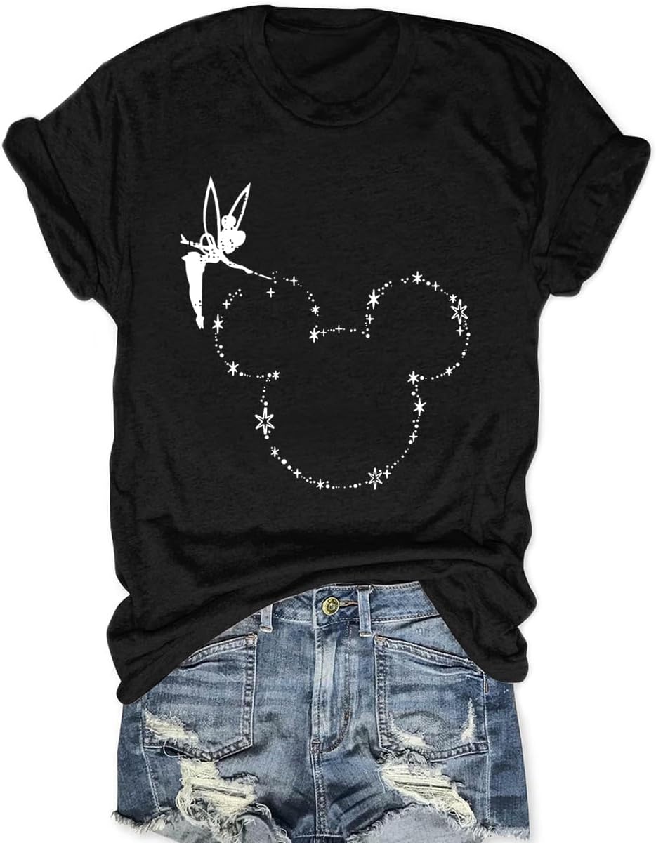 Magic Kingdom Castle - Camisa casual de manga corta para vacaciones, ropa bohemia para mujer, lindas camisetas de verano