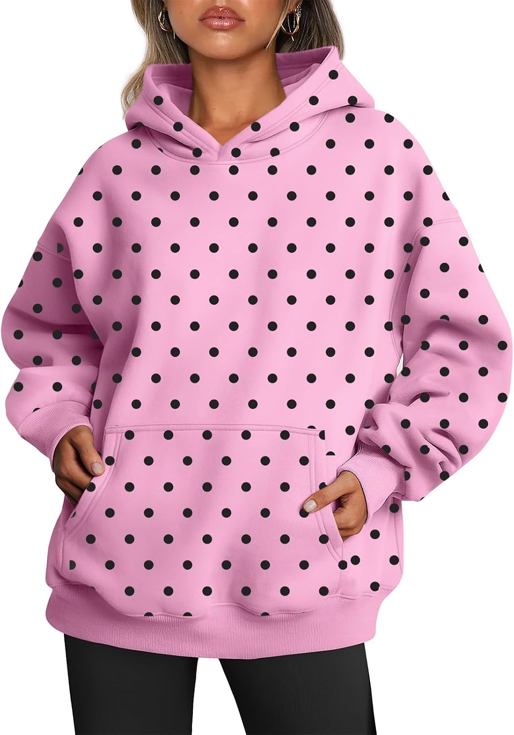Trendy Queen Sudaderas con capucha de gran tamaño para mujer, sudaderas de felpa para mujer, suéteres de moda de otoño, suéteres de invierno | Gentle Skin Feel, Aesthetic Drop Shoulder, Large Kangaroo Pocket, Seamless Daily Outfit Match
