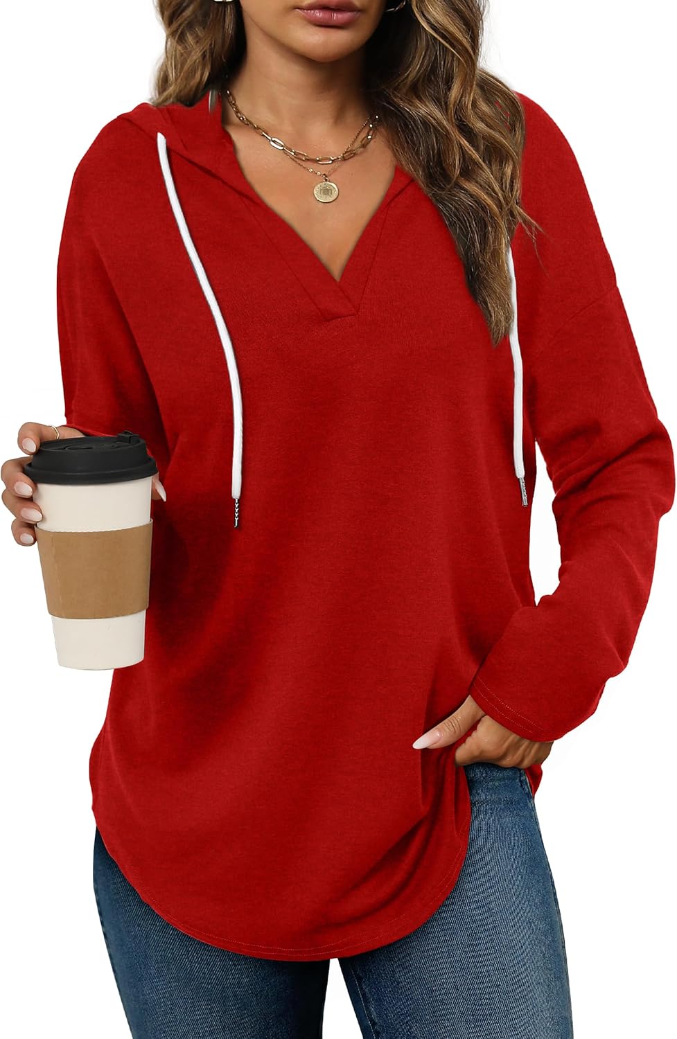 Bofell - Sudaderas con capucha para mujer, sudaderas de moda para mujer, sudaderas con capucha de gran tamaño, sudaderas de manga larga de ajuste holgado