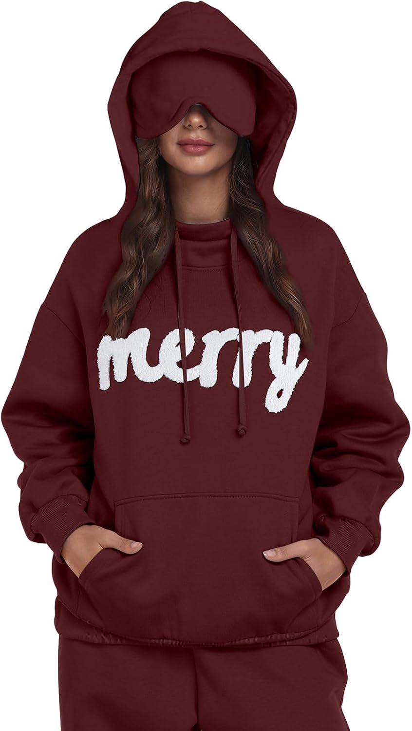 Sudadera con capucha SeSe Code con máscara para los ojos para viajes en avión, unisex, de gran tamaño, para dormir, con bolsillo, de forro polar, para parejas