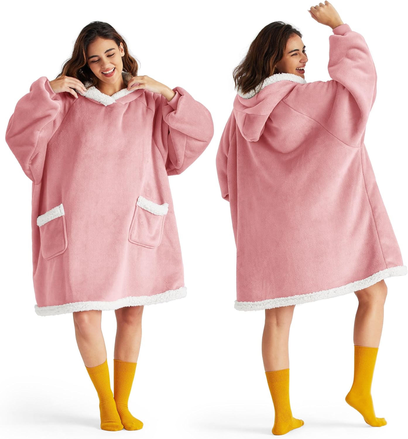 Bedsure - Manta corta de sherpa para llevar puesta