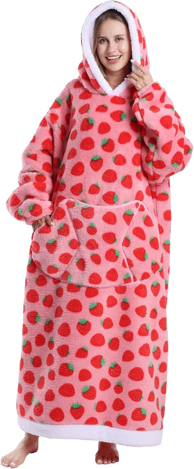Capecage - Manta con capucha, sudadera con capucha larga como regalos de cumpleaños para mujeres y hombres, manta portátil larga para mujeres y hombres.