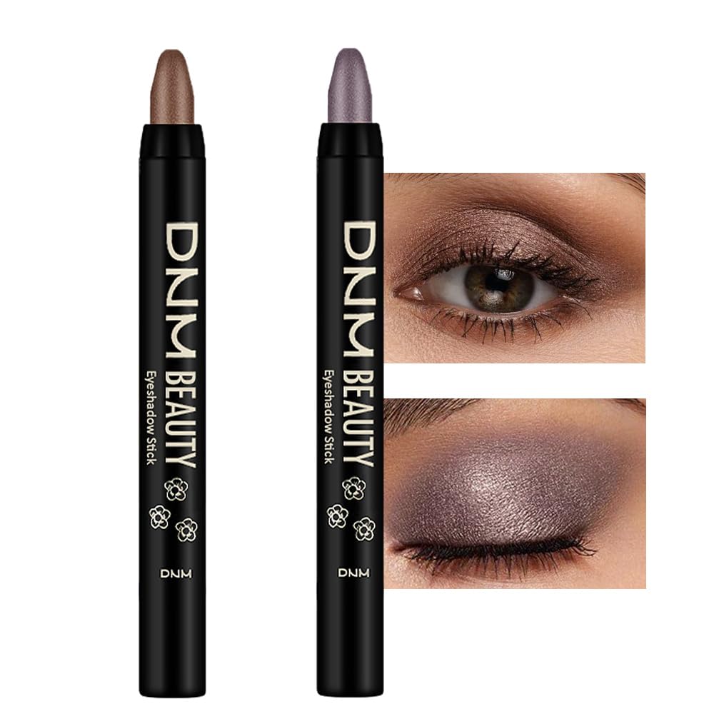 Juego de 8 piezas de barras iluminadoras de sombra de ojos en crema, champán perla gris topo bronce cacao piedra masilla amatista ahumada con brillo mate, lápiz delineador de ojos, barra aplicadora
