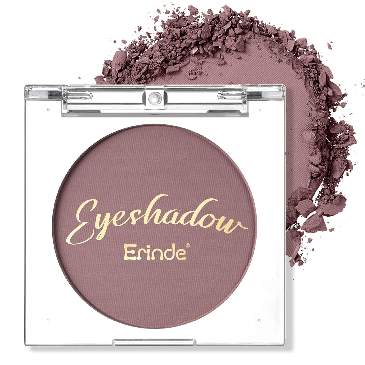 Erinde Paleta de sombra de ojos mate marrón individual, sombra de ojos de terciopelo maquillaje natural compacto en polvo, maquillaje de ojos de larga duración, ultra mezclable, color pigmentado
