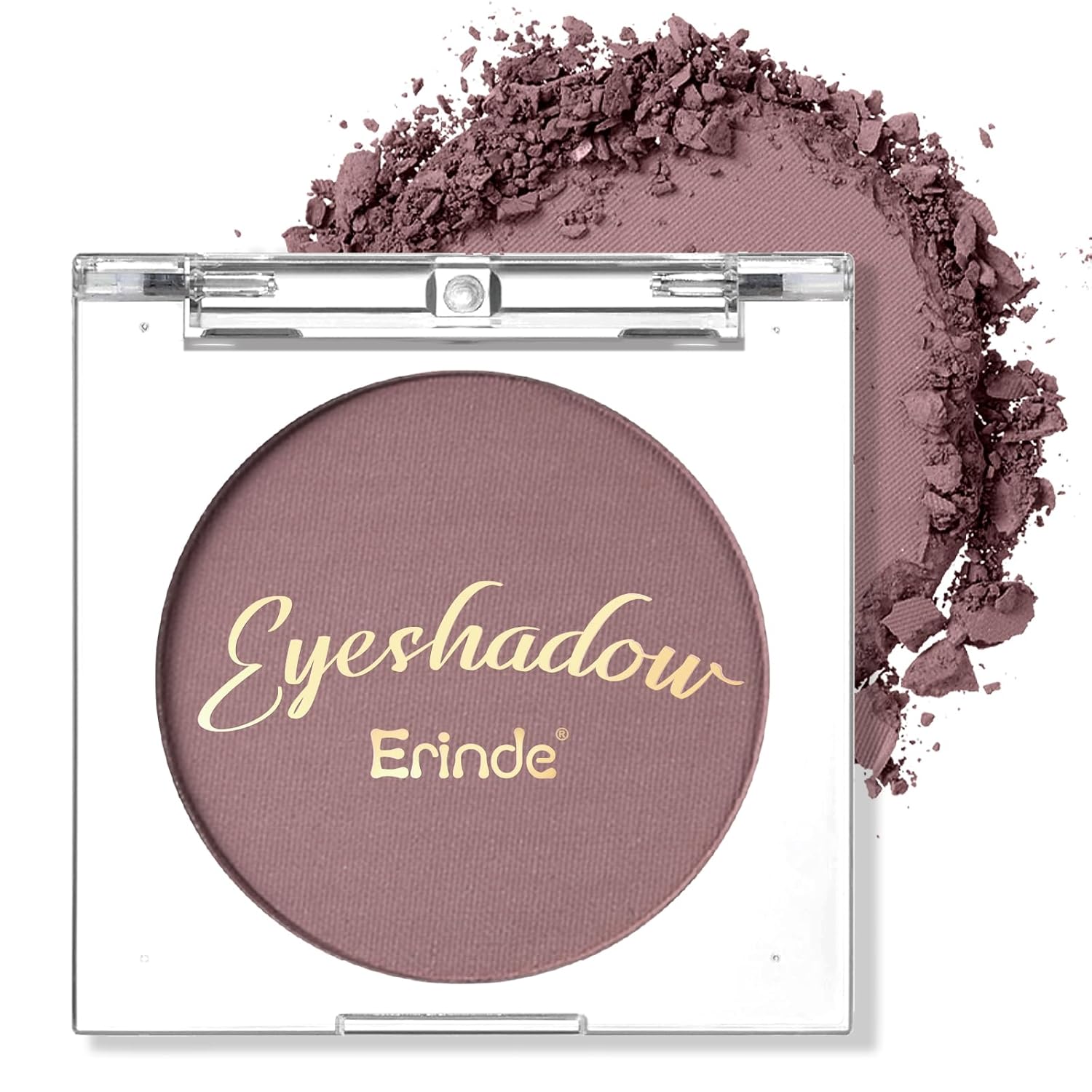 Erinde Paleta de sombra de ojos mate marrón individual, sombra de ojos de terciopelo maquillaje natural compacto en polvo, maquillaje de ojos de larga duración, ultra mezclable, color pigmentado