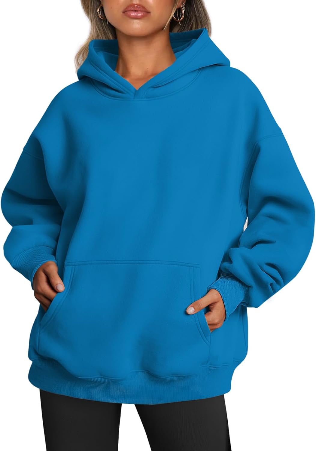 Trendy Queen Sudaderas con capucha de gran tamaño para mujer, sudaderas de felpa para mujer, suéteres de moda de otoño, suéteres de invierno | Gentle Skin Feel, Aesthetic Drop Shoulder, Large Kangaroo Pocket, Seamless Daily Outfit Match