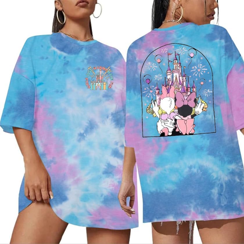 Camisa del Reino Mágico para Mujer Niñas Solo Quieren Diviertirse Camiseta de Viaje de Niñas Linda Camiseta Mágica Tops de Vacaciones de Verano