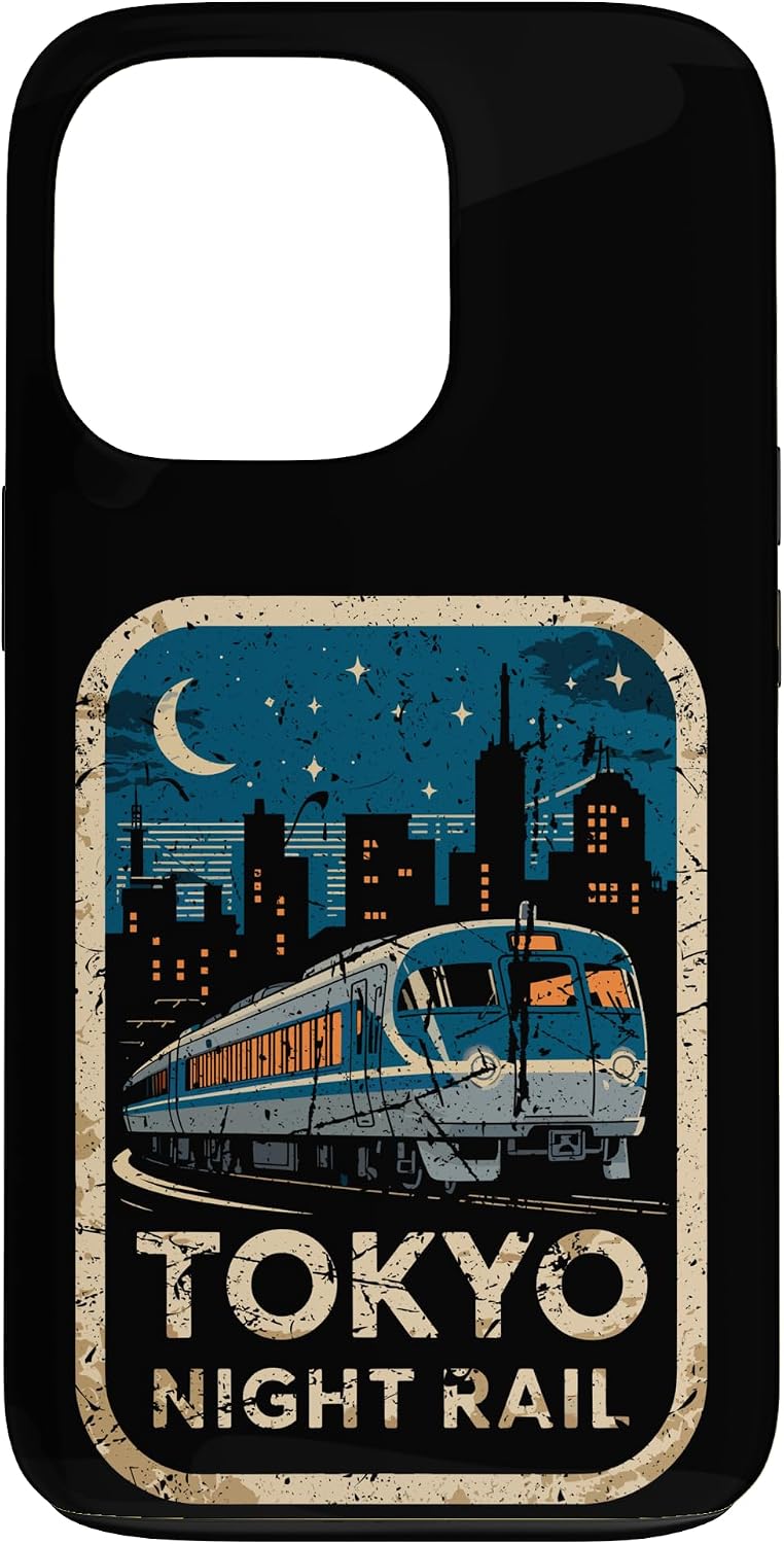 東京 夜行レール 日本 ビンテージ 都市列車 アニメ お土産 スマホケース iPhone 15 用
