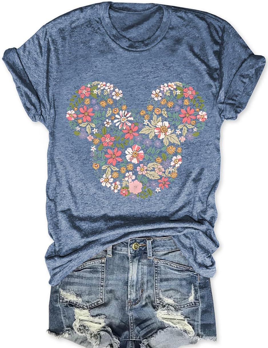 Magic Kingdom Castle - Camisa casual de manga corta para vacaciones, ropa bohemia para mujer, lindas camisetas de verano