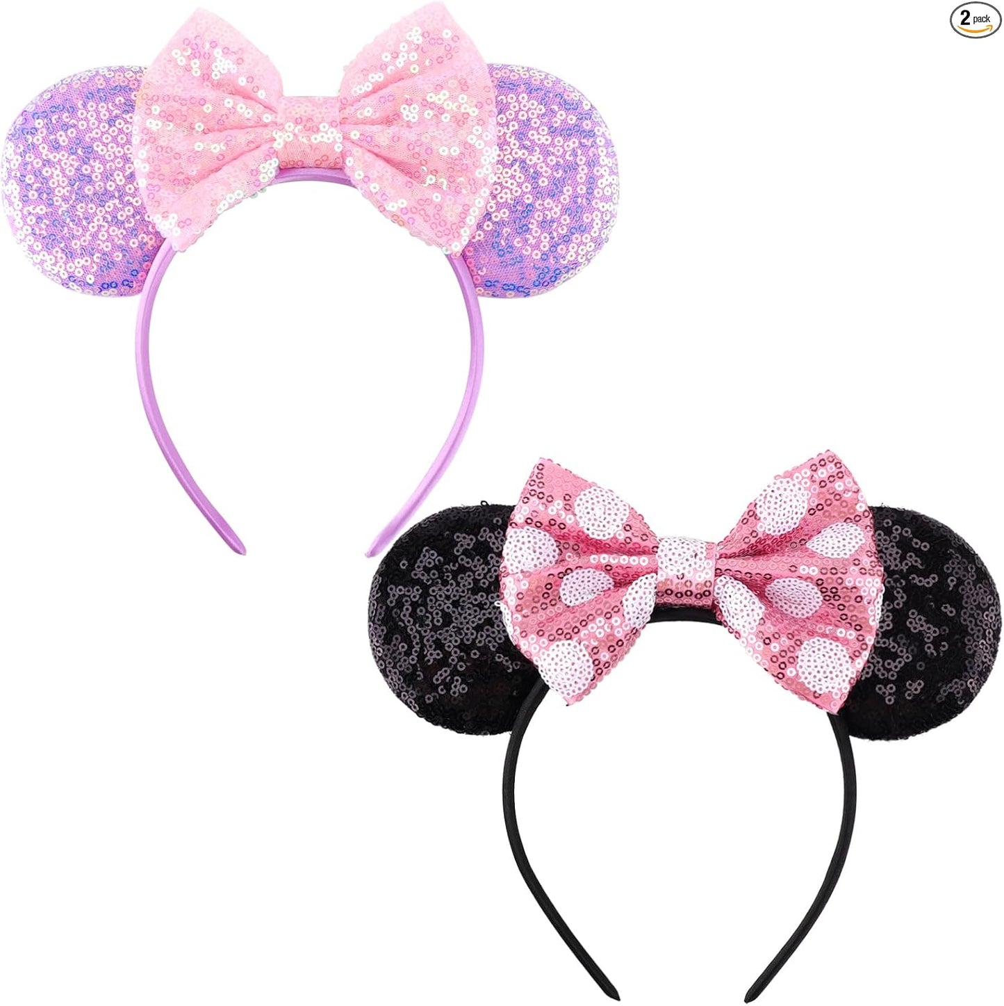 DRESHOW Mouse Ears Bow Headbands Sequins Party Decoration Cosplay Costume for Women