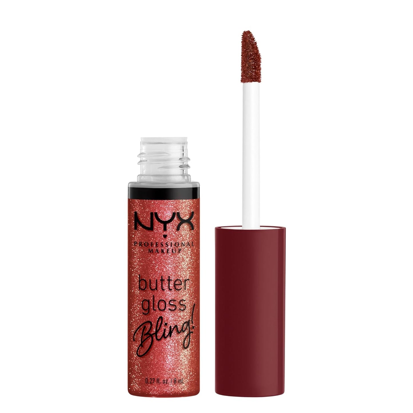 NYX MAQUILLAJE PROFESIONAL Brillo de mantequilla, brillo de labios no pegajoso - Tiramisu (Brown)