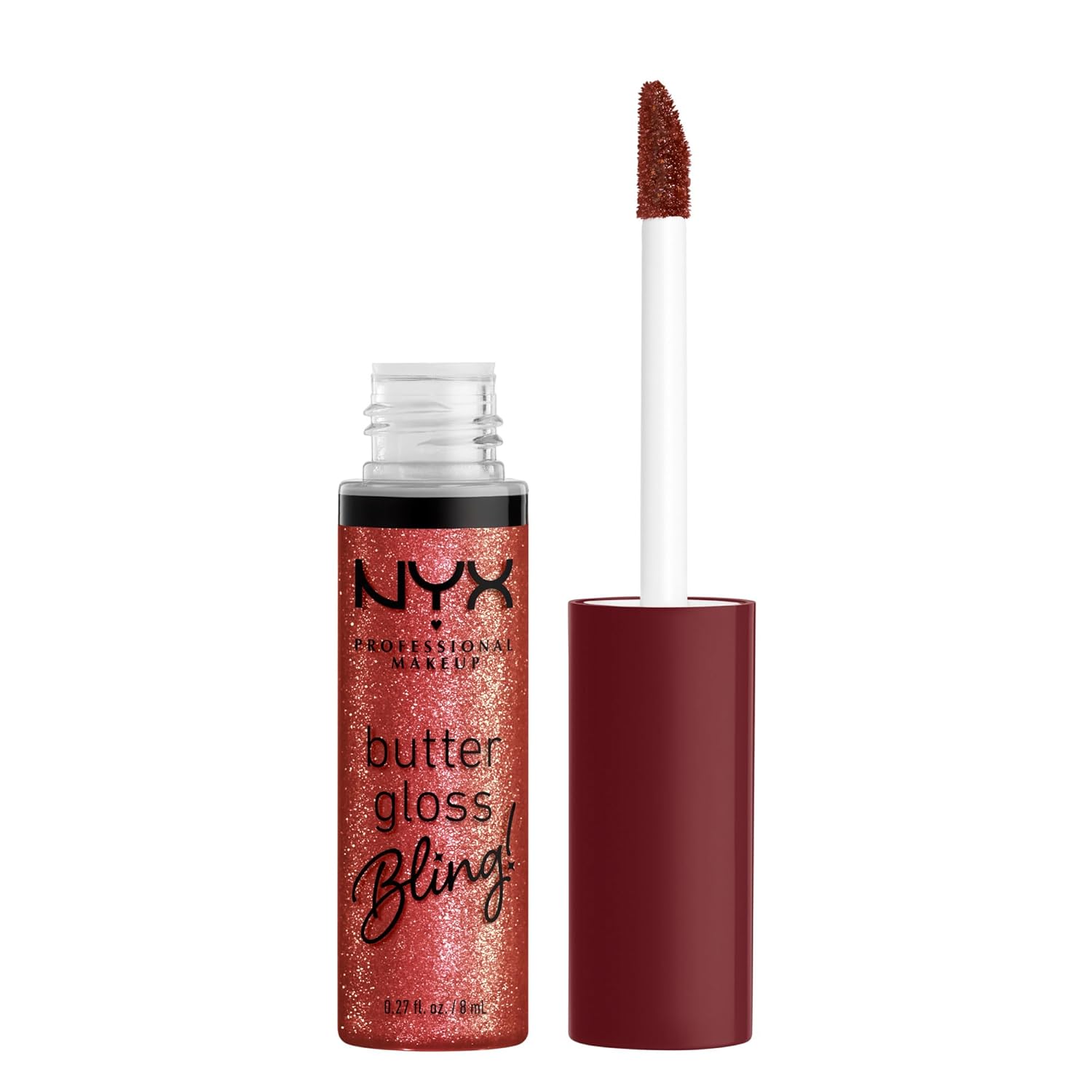 NYX MAQUILLAJE PROFESIONAL Brillo de mantequilla, brillo de labios no pegajoso - Tiramisu (Brown)