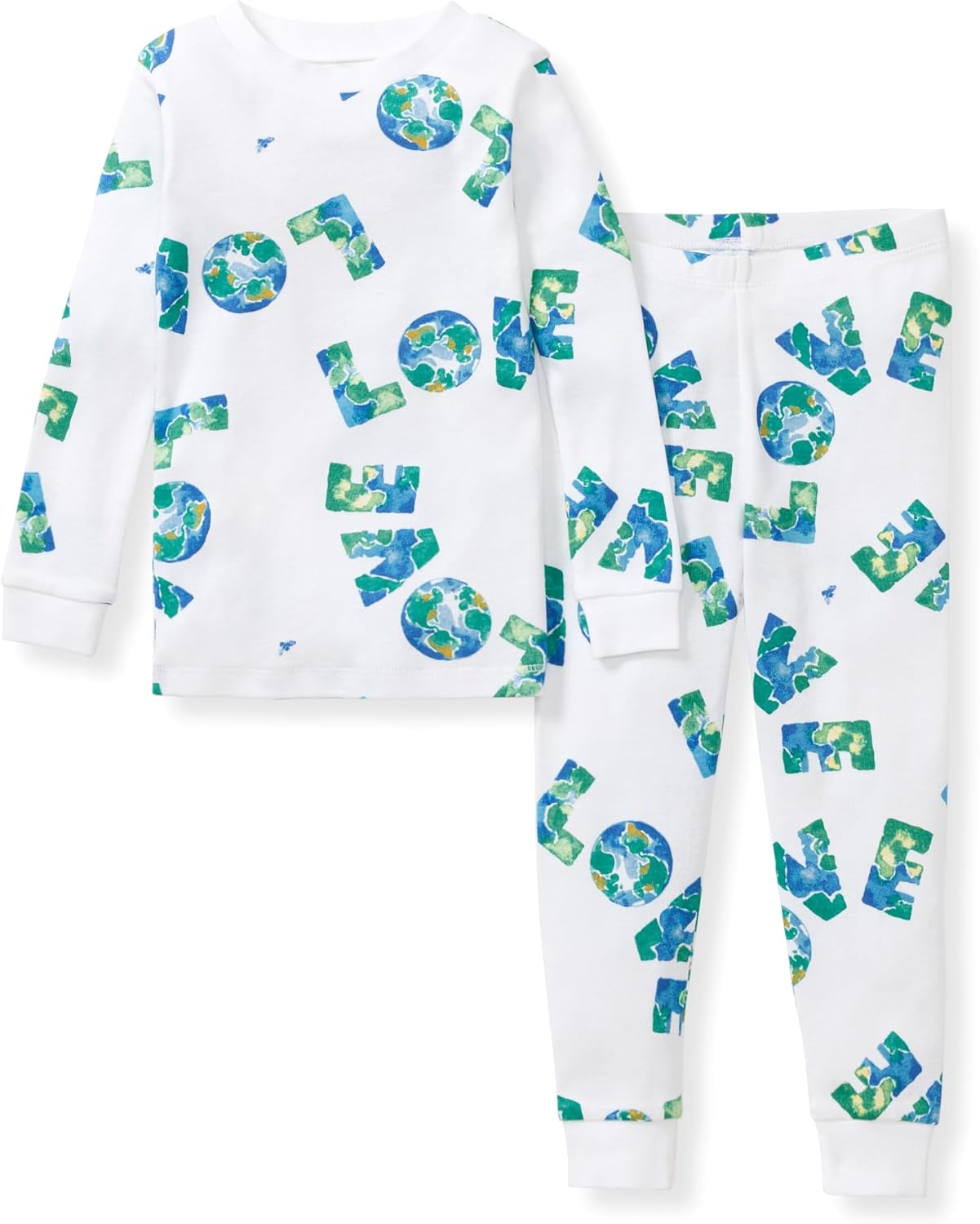 Burt's Bees Baby Pijama de algodón orgánico para niños, conjunto de pijama para niños pequeños, 2 piezas | Soft, cozy, snug fitting pajamas feature stretchy ribbed cuffs and hand painted prints to make bedtime a breeze